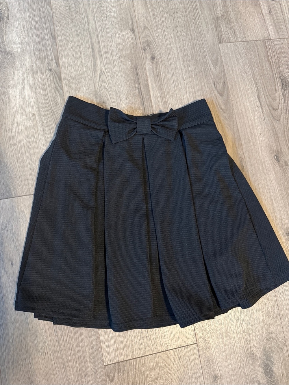 Shein Black Pleated Bow-Front Skirt - Women's